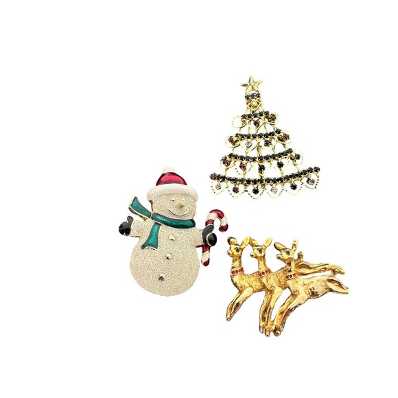 Vintage Christmas Themed Brooch Pin Set Mixit & More - Picture 6 of 9